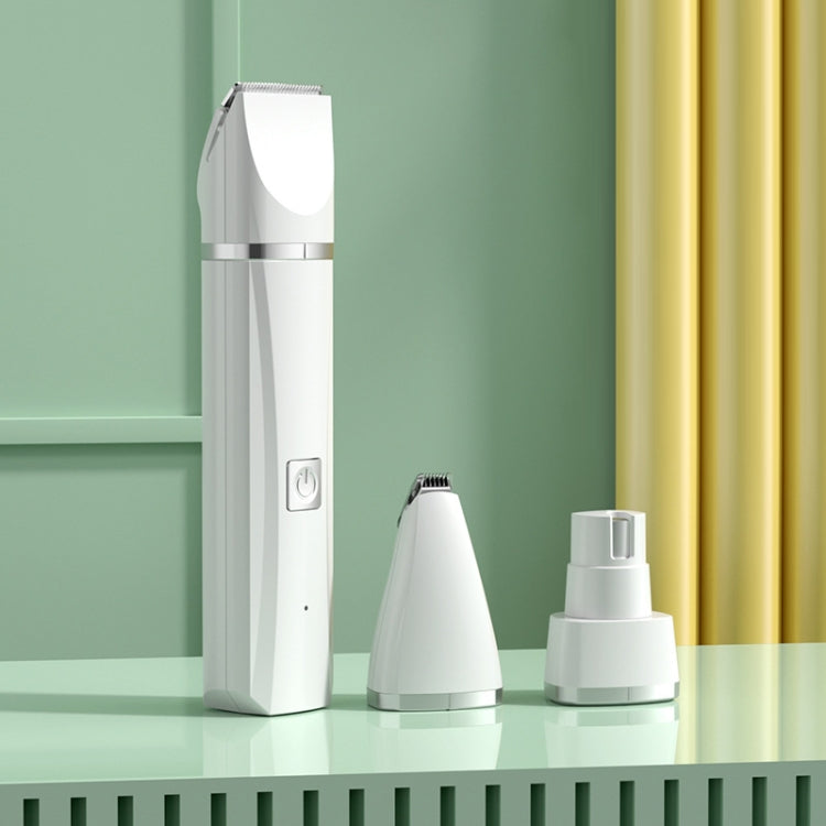 Pet Shaver Cat Dog Paw Hair Clipper Electric Fader, 2 in 1 Green, 3 in 1 Green, 4 in 1 Green, 2 in 1 White, 3 in 1 White, 4 in 1 White – Durable Build, Easy to Use 3 in 1 White