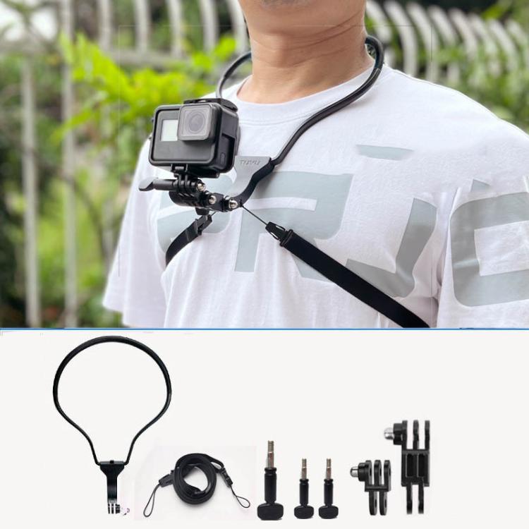 TUYU Camera Neck Holder Mobile Phone Chest Strap Mount For Video Shooting//POV, Standard (Black), Standard (Blue), With Phone Clip (Black), With Phone Clip (Blue), Vertical Shooting (Black), Vertical Shooting (Blue), Vertical +Phone Clip (Black)      ... Standard (Black)