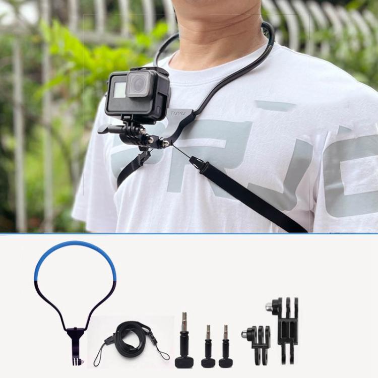 TUYU Camera Neck Holder Mobile Phone Chest Strap Mount For Video Shooting//POV, Standard (Black), Standard (Blue), With Phone Clip (Black), With Phone Clip (Blue), Vertical Shooting (Black), Vertical Shooting (Blue), Vertical +Phone Clip (Black)      ... Standard (Blue)