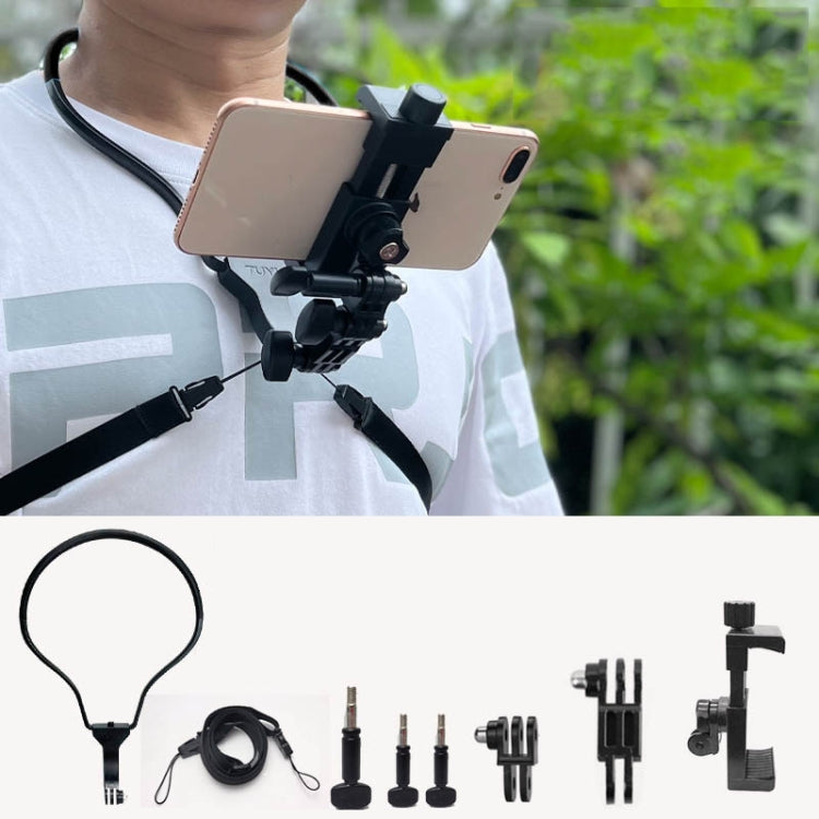 TUYU Camera Neck Holder Mobile Phone Chest Strap Mount For Video Shooting//POV, Standard (Black), Standard (Blue), With Phone Clip (Black), With Phone Clip (Blue), Vertical Shooting (Black), Vertical Shooting (Blue), Vertical +Phone Clip (Black)      ... With Phone Clip (Black)