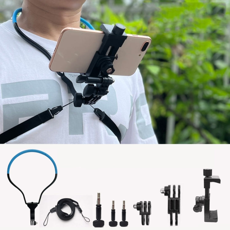 TUYU Camera Neck Holder Mobile Phone Chest Strap Mount For Video Shooting//POV, Standard (Black), Standard (Blue), With Phone Clip (Black), With Phone Clip (Blue), Vertical Shooting (Black), Vertical Shooting (Blue), Vertical +Phone Clip (Black)      ... With Phone Clip (Blue)