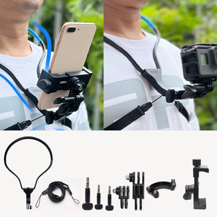TUYU Camera Neck Holder Mobile Phone Chest Strap Mount For Video Shooting//POV, Standard (Black), Standard (Blue), With Phone Clip (Black), With Phone Clip (Blue), Vertical Shooting (Black), Vertical Shooting (Blue), Vertical +Phone Clip (Black)      ... Vertical +Phone Clip (Black)