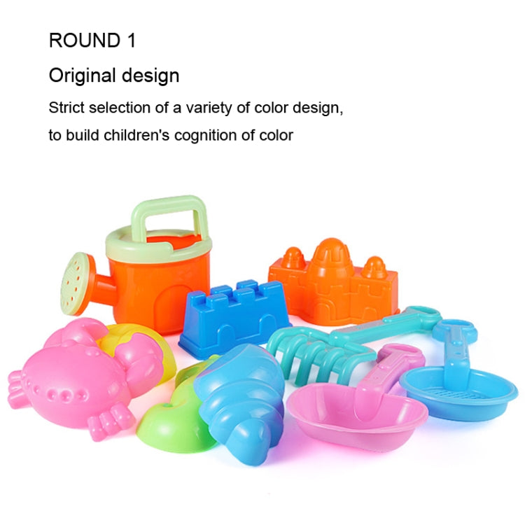 13pcs/Set Children Beach Toys Set Large Sand Shovel Bucket Sand Digging Tools Hourglass, Blue Round Castle, Pink Round Castle, Green Round Castle, Blue Lace Barrel, Pink Lace Barrel, Purple Lace Barrel, Blue Square Castle, Pink Square Castle           ...