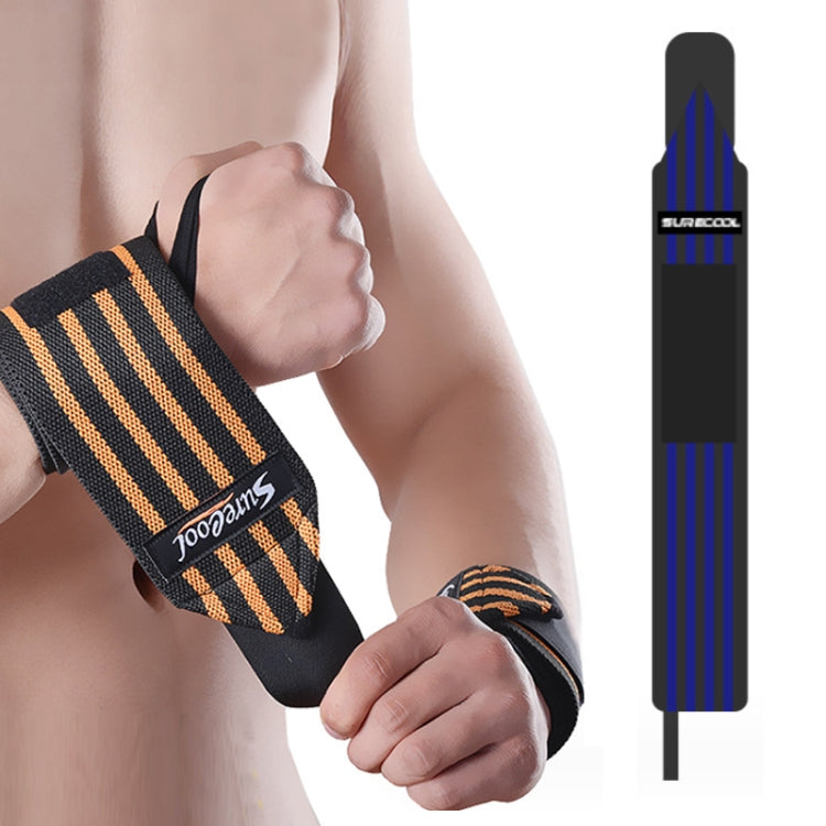 SURECOOL 50x8cm Sports Wrist Wraps Weightlifting Equipment Training Straps Dark Blue