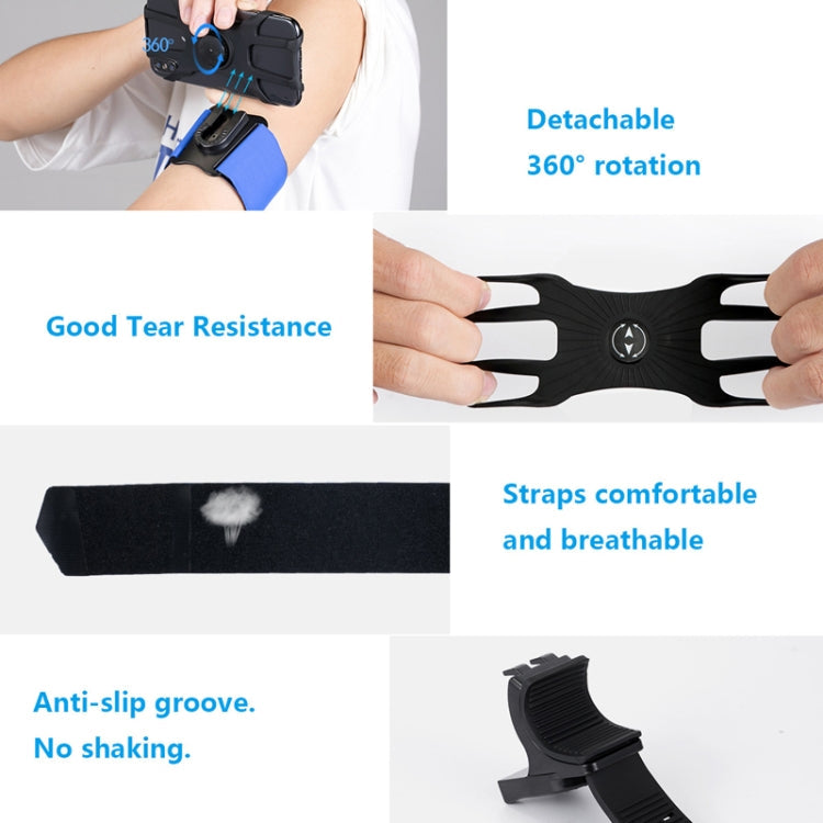 3 In 1 Four Jaws Detachable Swivel Arm Wrist Strap Bicycle Holder For 4.5-6.5 inch Phones, 3 In 1 (Blue) – Non-slip