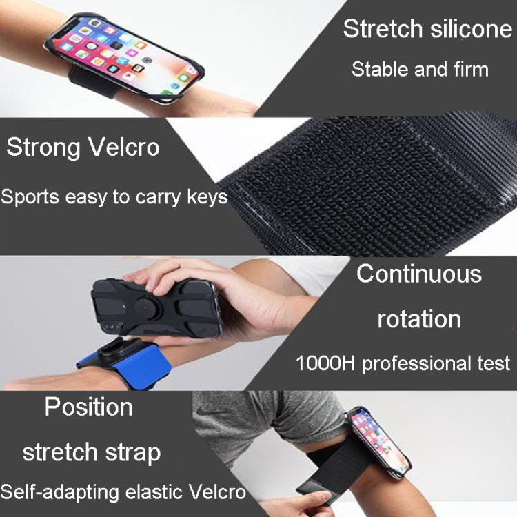 3 In 1 Four Jaws Detachable Swivel Arm Wrist Strap Bicycle Holder For 4.5-6.5 inch Phones, 3 In 1 (Blue) – Non-slip