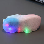 WISDOMFROG Girls Sneakers LED Light Up Boys Gradient Mesh Shoes Children Footwear, 29