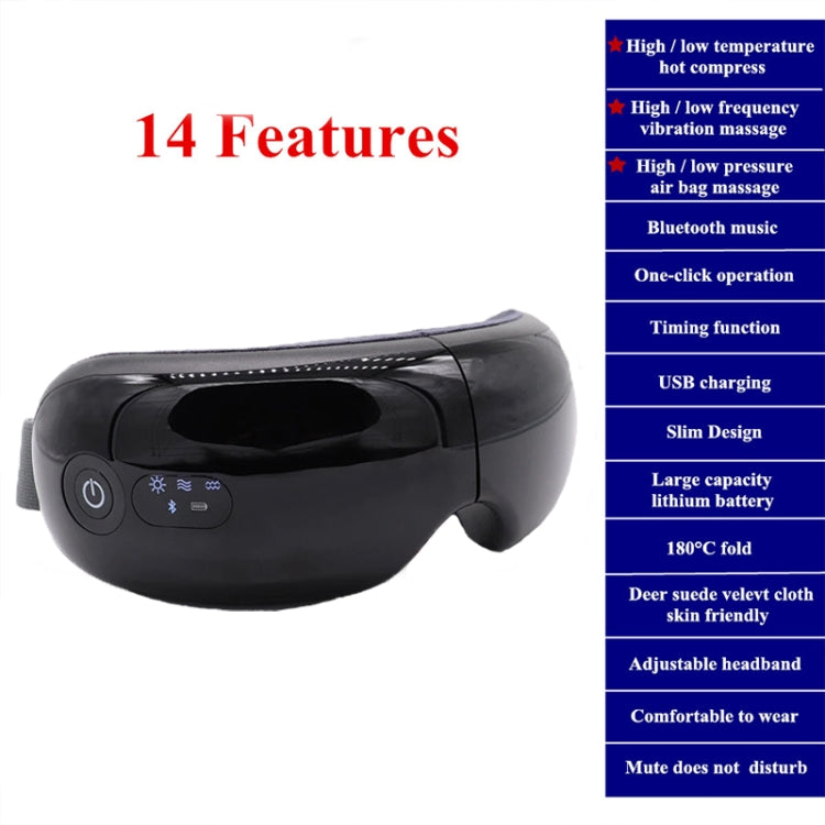 Bluetooth Rechargeable Eye Massager With Heat, Air Pressure And Vibration Massage