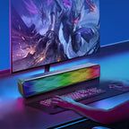 RGB Colorful Lighting Effect Desktop Long USB Wireless Bluetooth Speaker, Q6 – Magnetic, Bluetooth, TPU