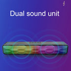 RGB Colorful Lighting Effect Desktop Long USB Wireless Bluetooth Speaker, Q6 – Magnetic, Bluetooth, TPU