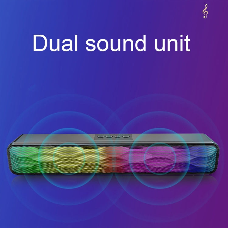 RGB Colorful Lighting Effect Desktop Long USB Wireless Bluetooth Speaker, Q6 – Magnetic, Bluetooth, TPU