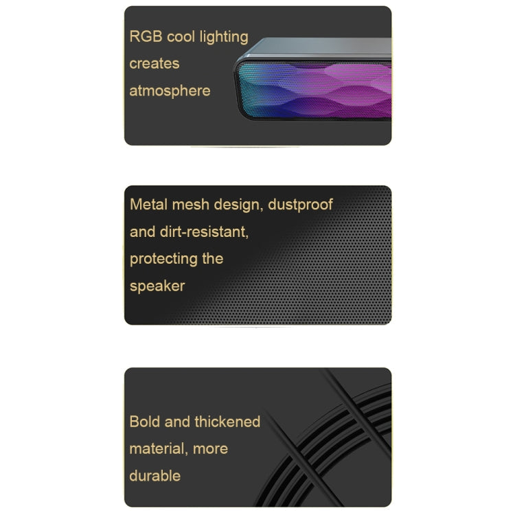 RGB Colorful Lighting Effect Desktop Long USB Wireless Bluetooth Speaker, Q6 – Magnetic, Bluetooth, TPU