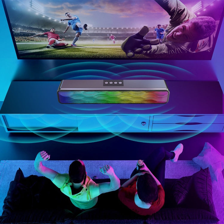 RGB Colorful Lighting Effect Desktop Long USB Wireless Bluetooth Speaker, Q6 – Magnetic, Bluetooth, TPU