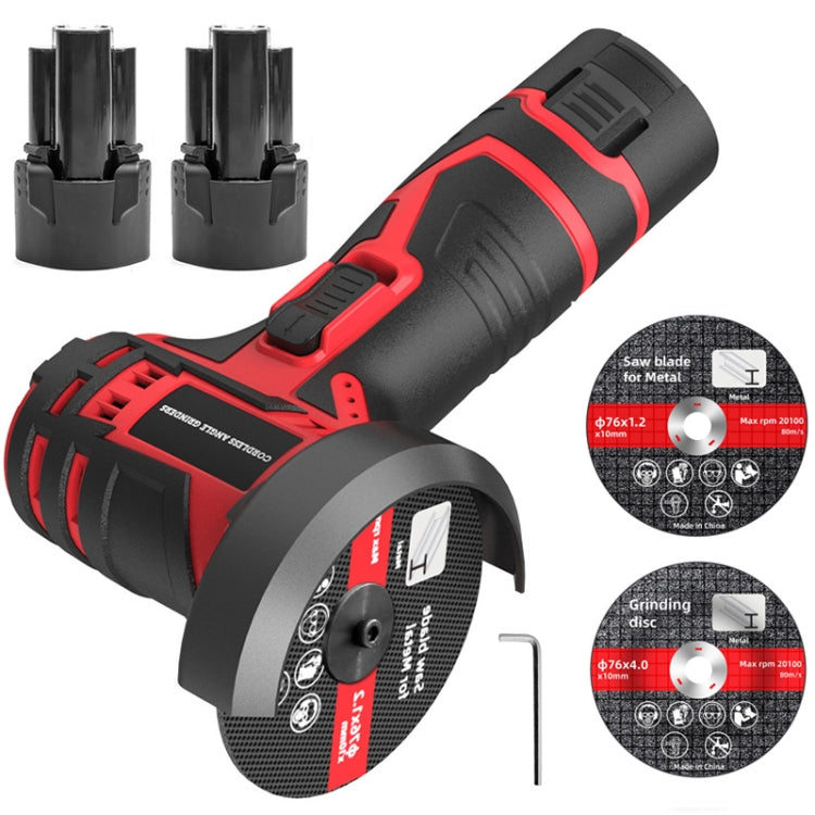 HILDA 12V 3 Inch Li-Ion Angle Grinder Home Cutting And Sanding Machine, EU Plug, Plastic Package With 1 Battery, Carton Package With 1 Battery, Plastic Package With 2 Battery, Carton Package With 2 Battery – Durable Build, Easy to Use Plastic Package With 2 Battery