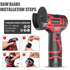 HILDA 12V 3 Inch Li-Ion Angle Grinder Home Cutting And Sanding Machine, EU Plug, Plastic Package With 1 Battery, Carton Package With 1 Battery, Plastic Package With 2 Battery, Carton Package With 2 Battery