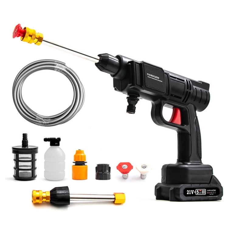 HILDA 21V High Pressure Water Torch Lithium Car Washer Plastic Package, EU Plug With 1 Battery, US Plug With 1 Battery, UK Plug With 1 Battery EU Plug With 1 Battery