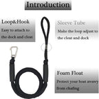 Pier Stainless Steel Clamp Boat Rope Accessories PWC Built-In Buffer Kayak Mooring Cable, Black, Black Blue Red, Blue White Black
