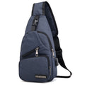 MeiJieLuo Simple Men Chest Bag Sports Youth Shoulder Crossbody Bag Blue