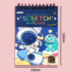 Hand Painted Scratch Paper Colorful Coil Scratchbook With Pen, Haruita Huahua, Peach Juice, Millet