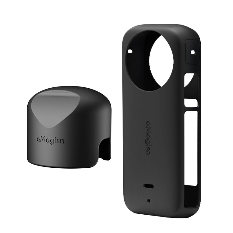 For Insta360 X3 AMagisn Body Silicone Protective Cover, Body+Lens Case (Black), Body Case (black), Lens Case (Black) Body+Lens Case (Black)