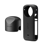 For Insta360 X3 AMagisn Body Silicone Protective Cover, Body+Lens Case (Black), Body Case (black), Lens Case (Black) Body+Lens Case (Black)