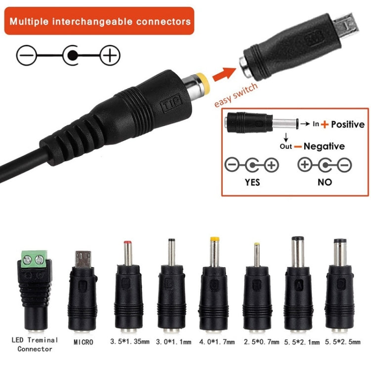 65W 6-20V Adjustable 3A DC Power Adapter Charger, US Plug, EU Plug, UK Plug Small, AU Plug, UK Plug Large – TPU