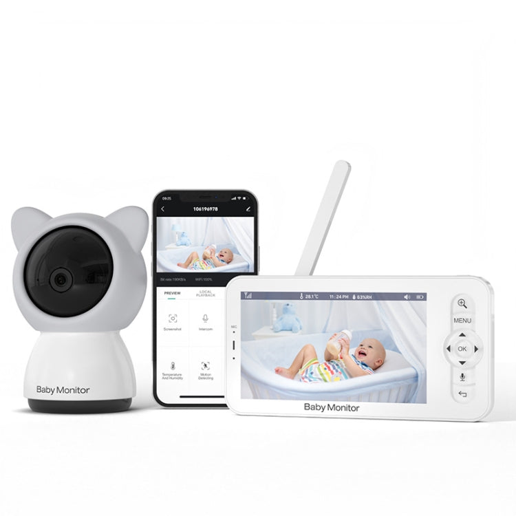 5 Inch HD Baby Monitor Wireless Wifi Baby Care Camera, EU Plug, US Plug, UK Plug, AU Plug EU Plug