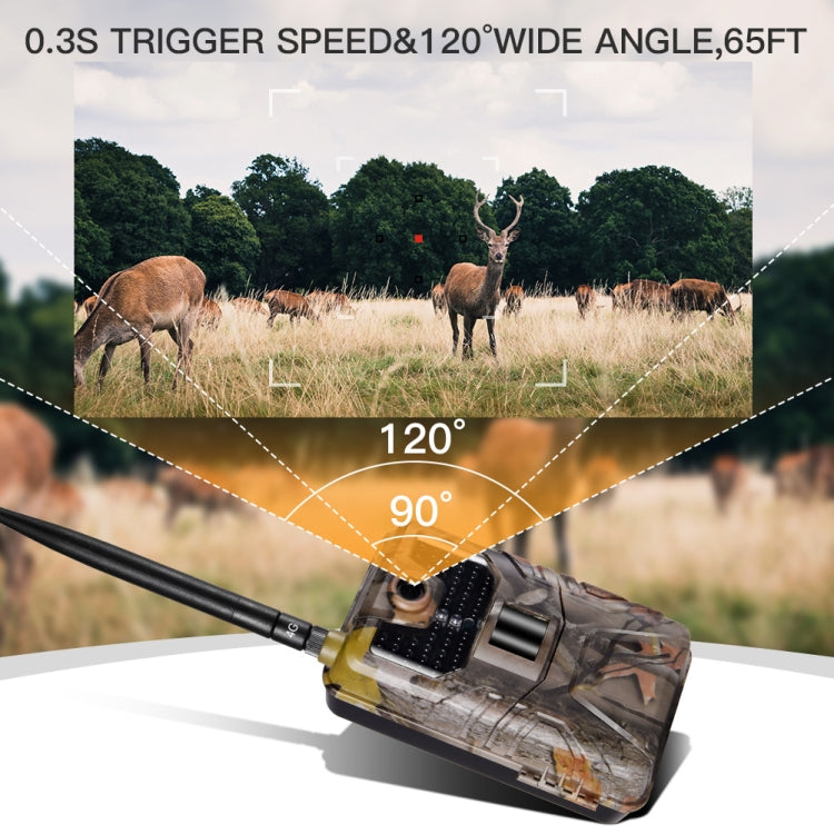 20MP 2K Wildlife Hunting Trail Camera Photo Traps Night Vision 4G SMS MMS SMTP Cellular Surveillance Camera, HC-900LTE