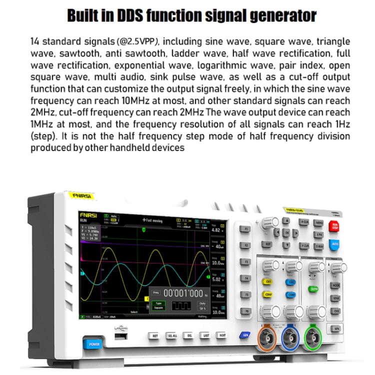 FNIRSI 2 In 1 Dual-Channel 100M Bandwidth Digital Oscilloscope 1GS Sampling Signal Generator, EU Plug, 1014D, 1014D +P4100 Probe – TPU