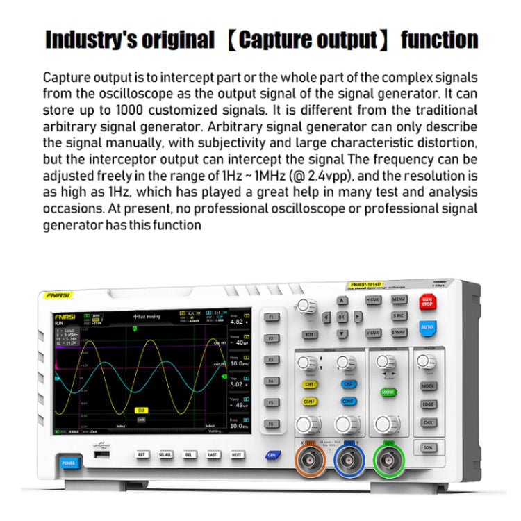 FNIRSI 2 In 1 Dual-Channel 100M Bandwidth Digital Oscilloscope 1GS Sampling Signal Generator, EU Plug, 1014D, 1014D +P4100 Probe – TPU