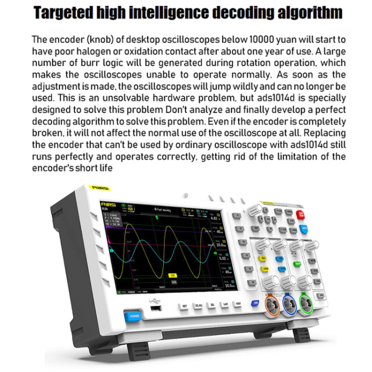 FNIRSI 2 In 1 Dual-Channel 100M Bandwidth Digital Oscilloscope 1GS Sampling Signal Generator, EU Plug, 1014D, 1014D +P4100 Probe – TPU