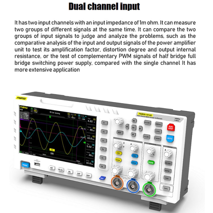 FNIRSI 2 In 1 Dual-Channel 100M Bandwidth Digital Oscilloscope 1GS Sampling Signal Generator, EU Plug, 1014D, 1014D +P4100 Probe – TPU