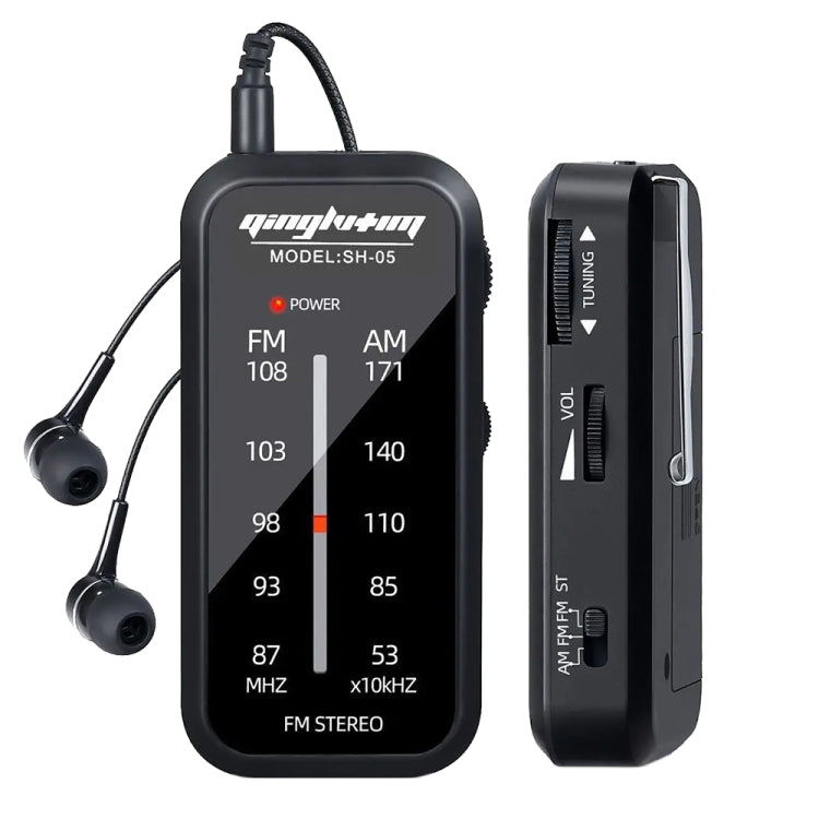 SH-05 Mini Listening Test Special Pin-Type FM/AM Two-Band Radio With Back Clip, SH-05 – Durable Build, Easy to Use SH-05