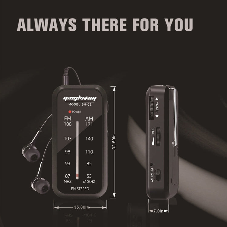 SH-05 Mini Listening Test Special Pin-Type FM/AM Two-Band Radio With Back Clip, SH-05 – Durable Build, Easy to Use