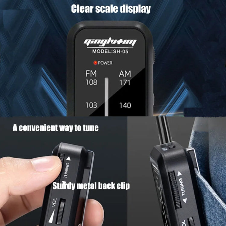 SH-05 Mini Listening Test Special Pin-Type FM/AM Two-Band Radio With Back Clip, SH-05 – Durable Build, Easy to Use