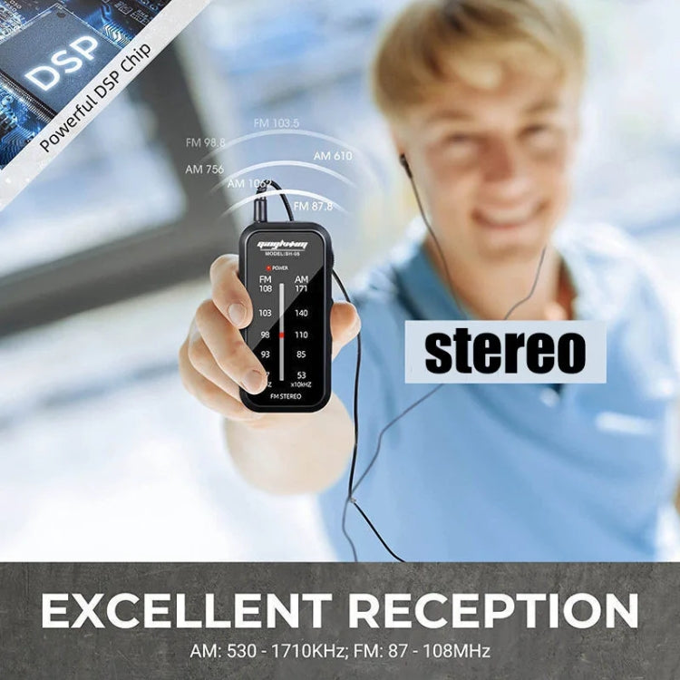 SH-05 Mini Listening Test Special Pin-Type FM/AM Two-Band Radio With Back Clip, SH-05 – Durable Build, Easy to Use