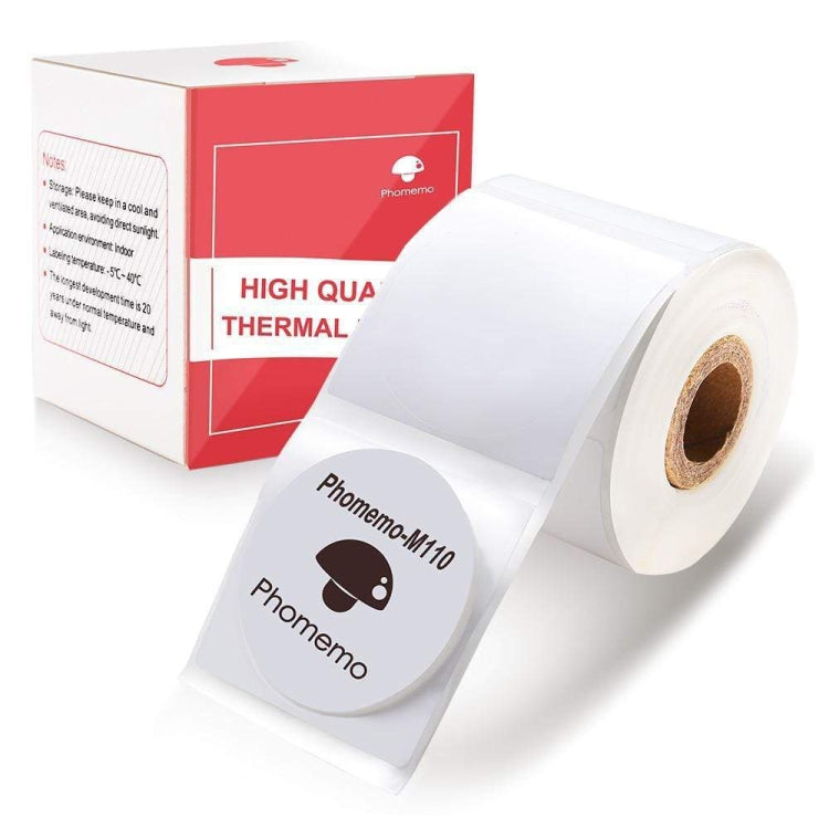 For Phomemo M110 / M200 200pcs /Roll 30x30mm Round Self-Adhesive Thermal Labels, 200pcs /Roll 30x30mm Round 200pcs Roll 30x30mm Round