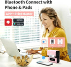 Phomemo M221 Thermal Wireless Label Printer Barcode Bluetooth Label Maker, Blue, White, Pink