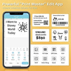 Phomemo M120 Label Maker Barcode Printer Bluetooth Thermal Label Machine, Black, White, Orange