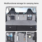 Car Camping Bed Folding Board SUV Rear Row Extension Board For Tesla, Gray, Gray Embossed, Black Embossed