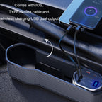 Digital Display Multifunctional Super Fast Charging Car Seat Gap Storage Box, Without Wireless Charging, With Wireless Charging
