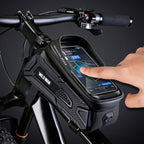 WILD MAN M30 1L Hard Shell Mountain Bike Front Beam Bag TPU Touch Screen Cycling Equipment Bag, M30 (Black), M30 (Black Red)