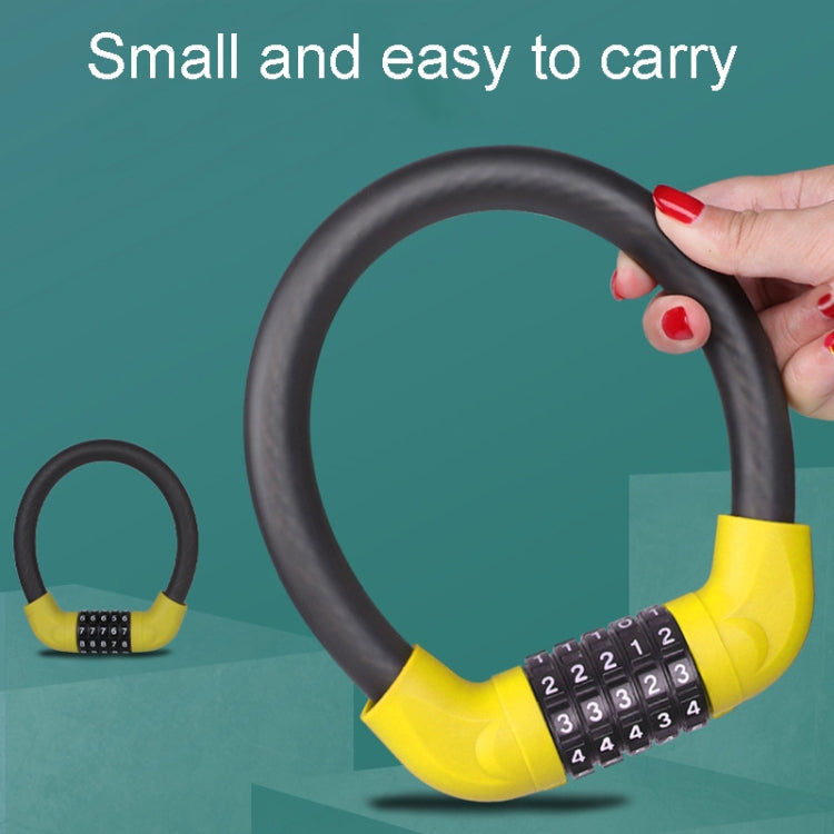 Bicycle And Electrical Vehicle 5-Digit Combination Lock Safety Anti-Theft Cycling Lock, 57 x 1.72cm