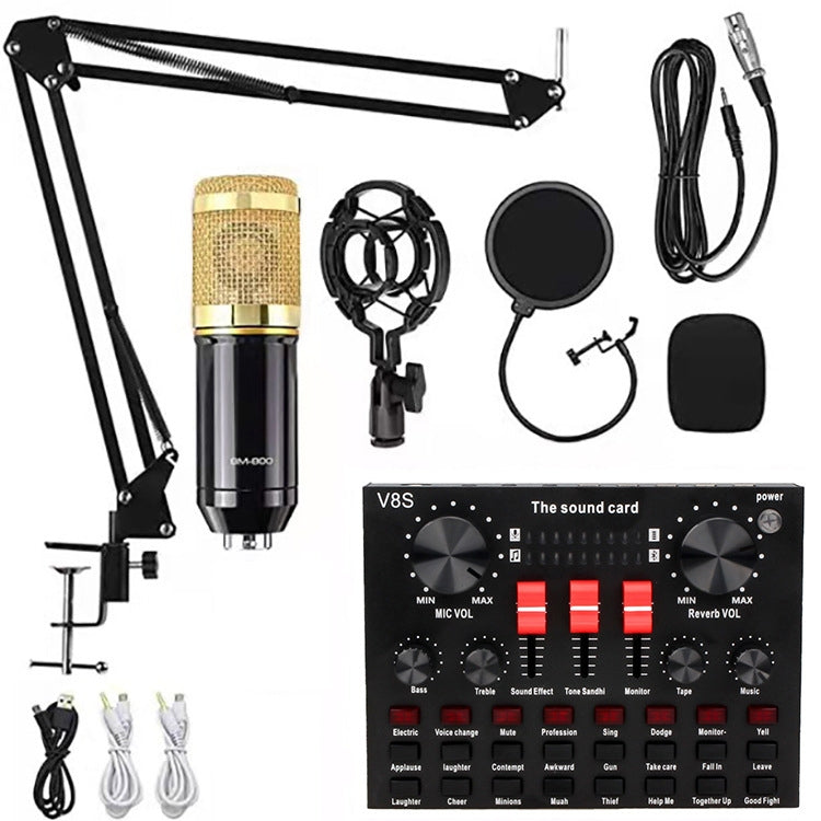 Audio Condenser Mic Studio Singing Microphone, BM800+V8S Sound Card Set, BM800+V8 Sound Card Set BM800+V8S Sound Card Set