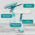 4 In 1 Double-sided Glass Wiper Window Squeegee Portable Spray Mirror Car Glass Cleaner, YJ520