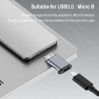 Micro B Male Adapter USB Link HDD Enclosure Interface Converter, USB Female Transfer, Type-C Female Transfer, USB Male Transfer, Type-C Male Transfer – Durable Build, Easy to Use