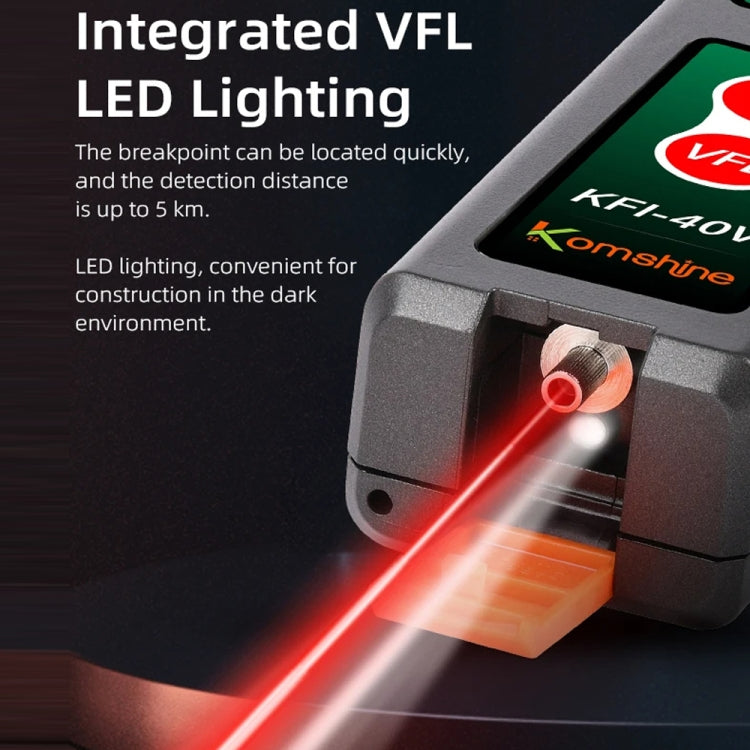 Komshine Fiber Optic Identifier Optical Cable Signal Direction Identifier With VFL Red Light 10mW, KFI-40V – Durable Build, Easy to Use