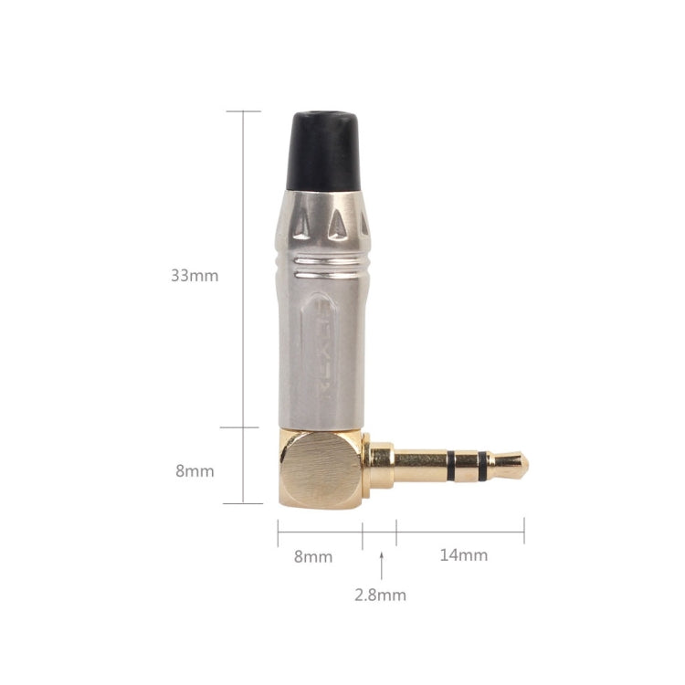 Zinc Alloy L-Shaped 90 Degree 3.5mm Stereo Headset Wire Welding Plug, Zinc Alloy – Durable Build, Easy to Use