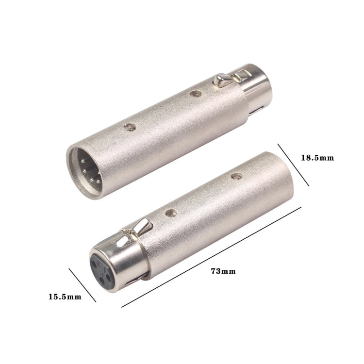Zinc Alloy Shell Large 3Pin Female XLR to 5Pin XLR Male DMX Signal Lamp XLR Adapter, 3Pin Female XLR to 5Pin XLR Male