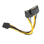 Full Copper GPU Graphics Card 8 Pin Female To Double 15 Pin SATA Computer Motherboard Power Transfer Line, 0.2m – Durable Build, Easy to Use 0.2m